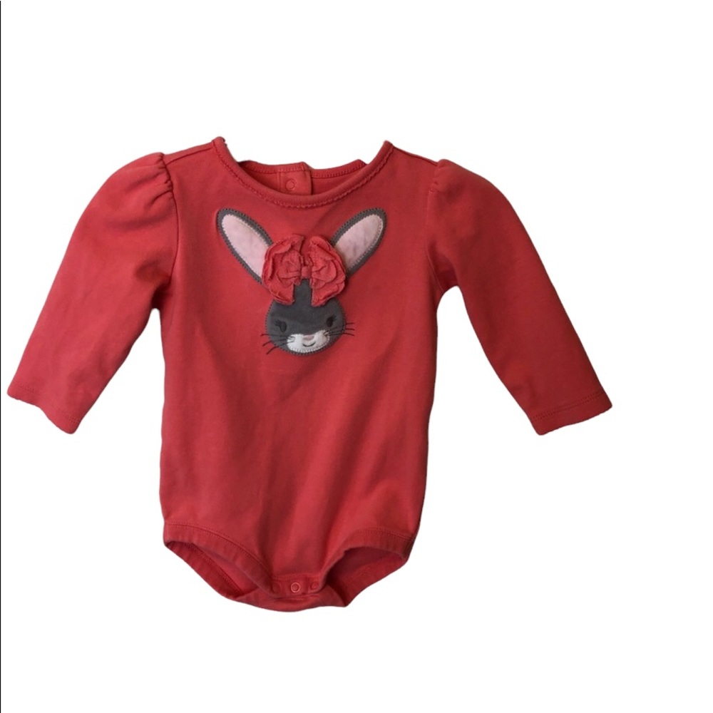 Gymboree Pink Easter Bunny Motif Onesie Top Shirt Baby Girls 6-12 months - Picture 2 of 6